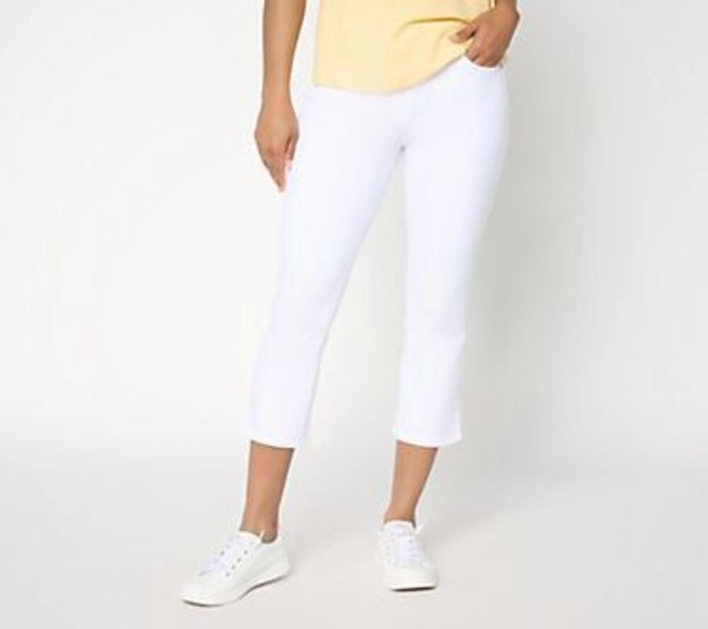 NYDJ Chloe High Rise Capri Side Slit Jeans in Optic White Sz 14 NWT